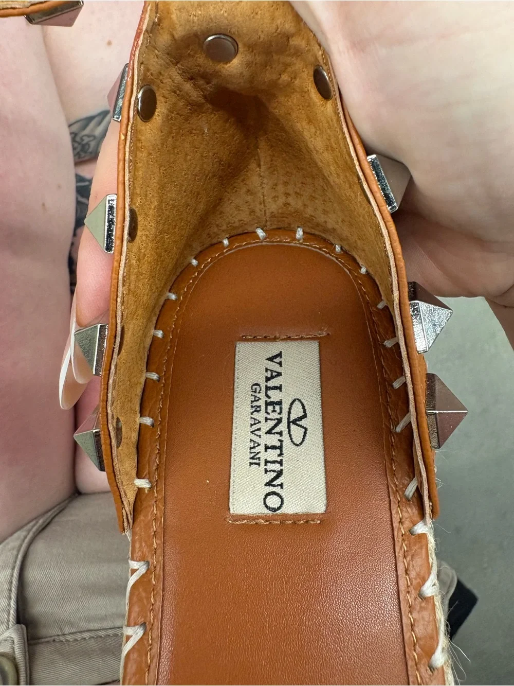 Valentino Garavani tan leather